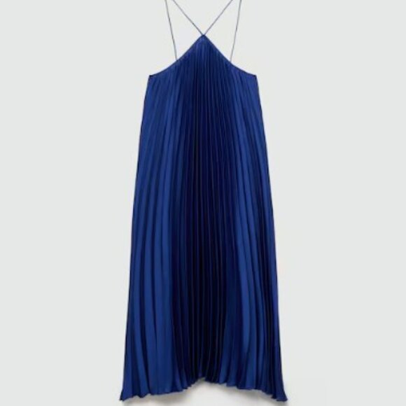 Mango Pleated halter neck dress - Size Medium - Picture 6 of 6